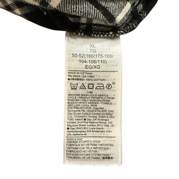 Gap Women’s black and white flannel plaid baby doll dress, Size XL - Picture 7 of 8